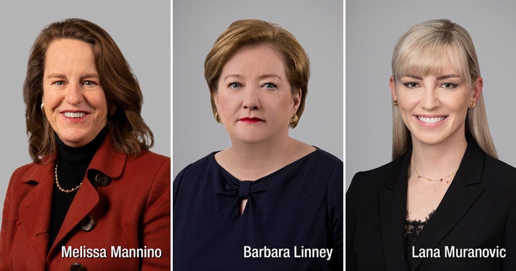 Melissa Mannino, Barbara Linney, Lana Muranovic Ranked in Lexology Index